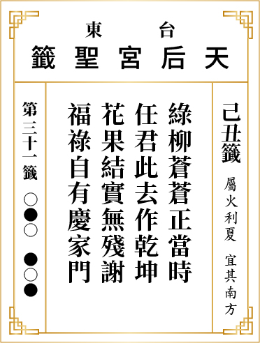 第三十一籤 己丑