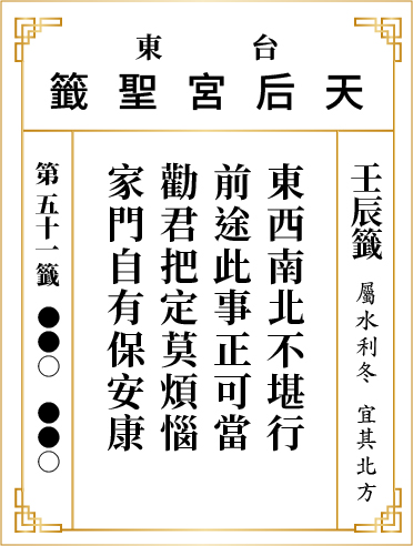 第五十一籤 壬辰