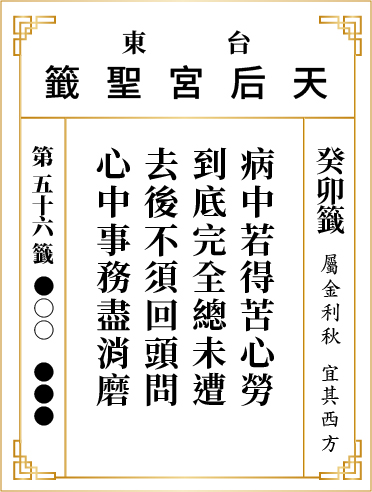 第五十六籤 癸卯