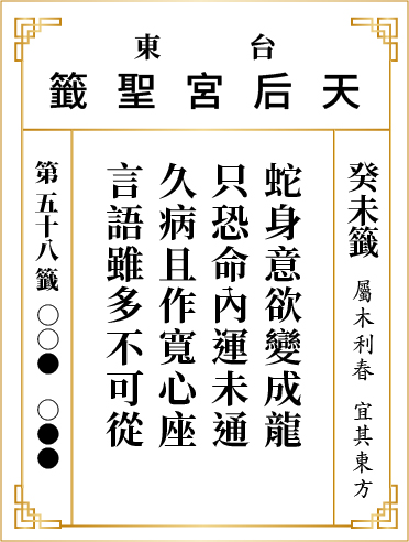 第五十八籤 癸未